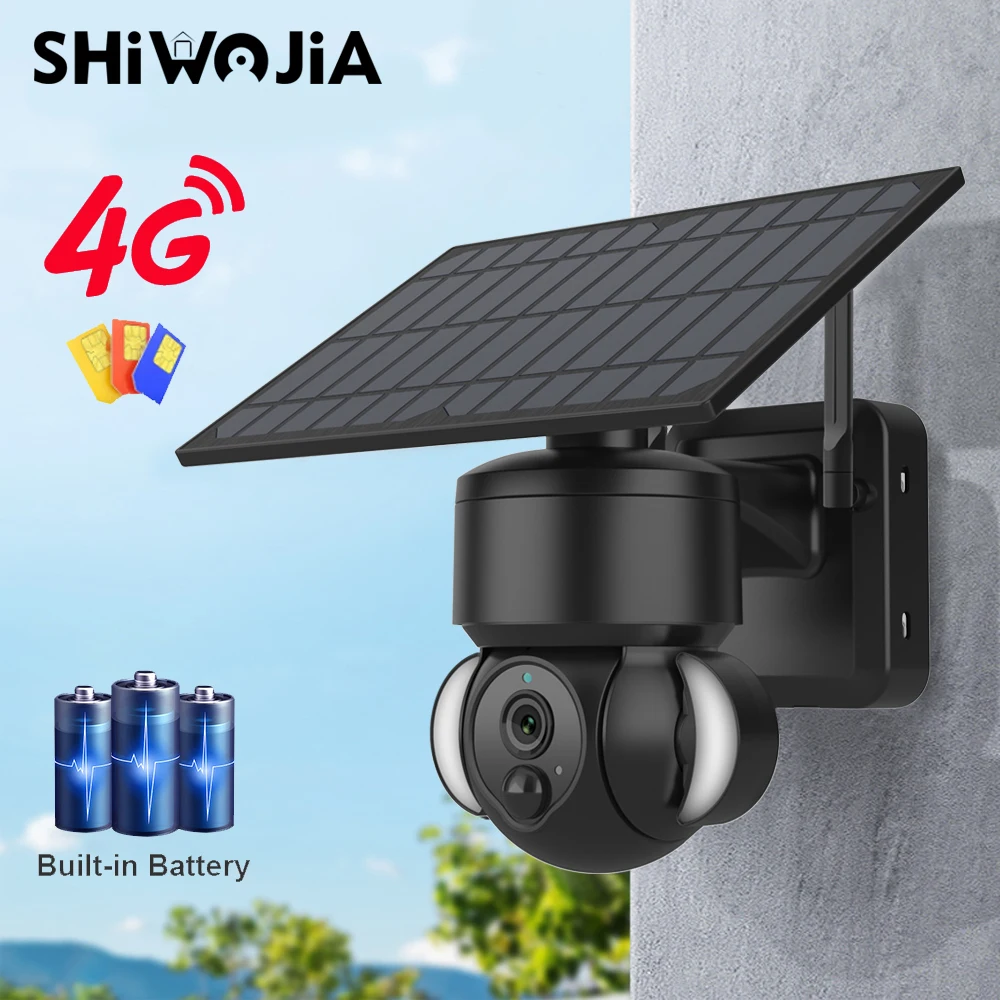 Shiвоенia SIM беспроводная камера на солнечной батарее 4G 2 МП наружная солнечная