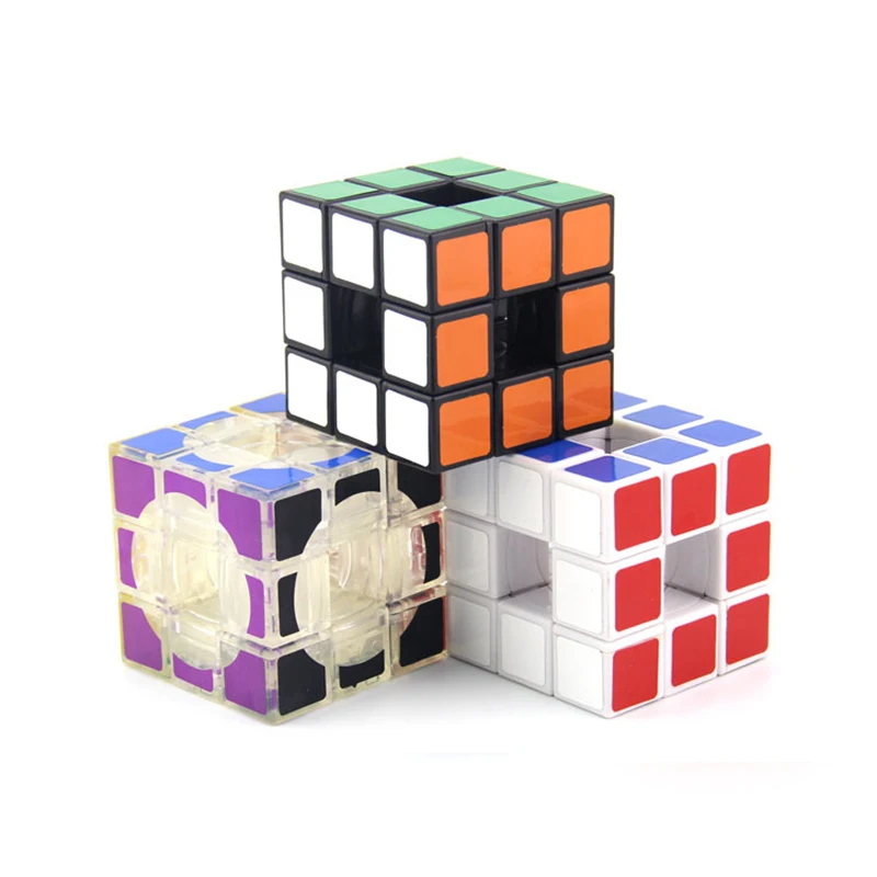 3x3x3 Hollow Magic Speed Cube Stickerless Professional Fidget Toys Void Cube Cubo Magico Puzzle Children Educational Toys void invaders