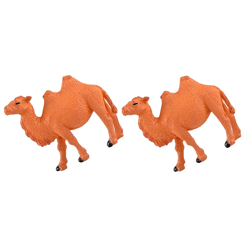 

2 Pcs Office Desk Accessories Plastic Craft Camel Figurines Cute Desktop Decoration Ornament Tiny Statues