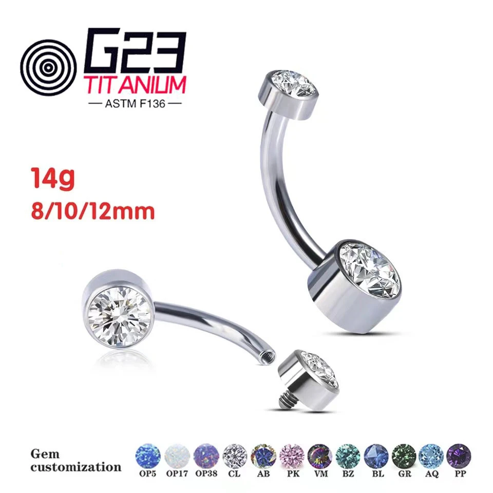 Curved Barbell Belly Button Piercing Belly Button Rings Opal Piercing