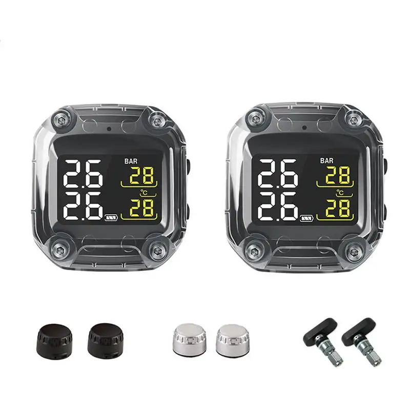 Wireless Motorcycle Tire Pressure Monitoring System TPMS Tires Motor Auto Tyre Alarm System For