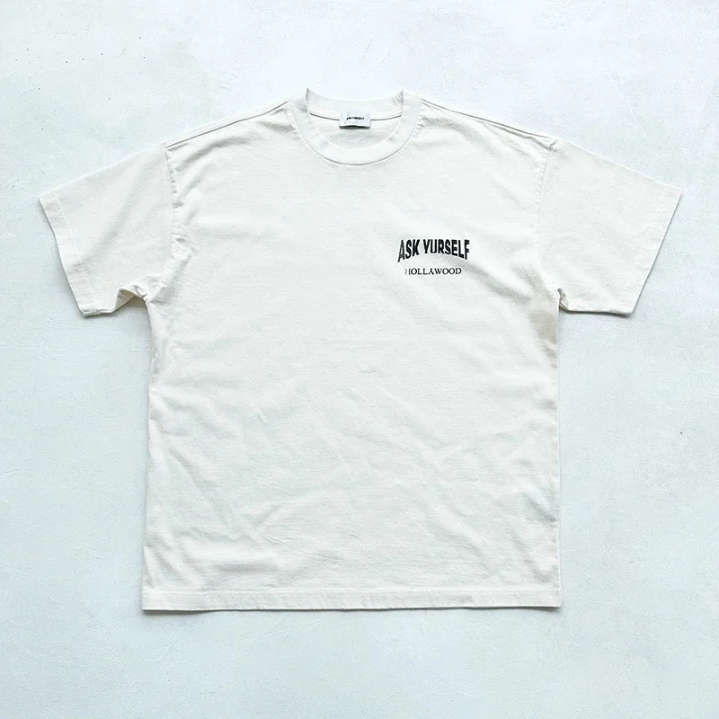 

2024 летняя футболка ASKYURSELF из чистого хлопка, Повседневная модная свободная Мужская и женская футболка с коротким рукавом