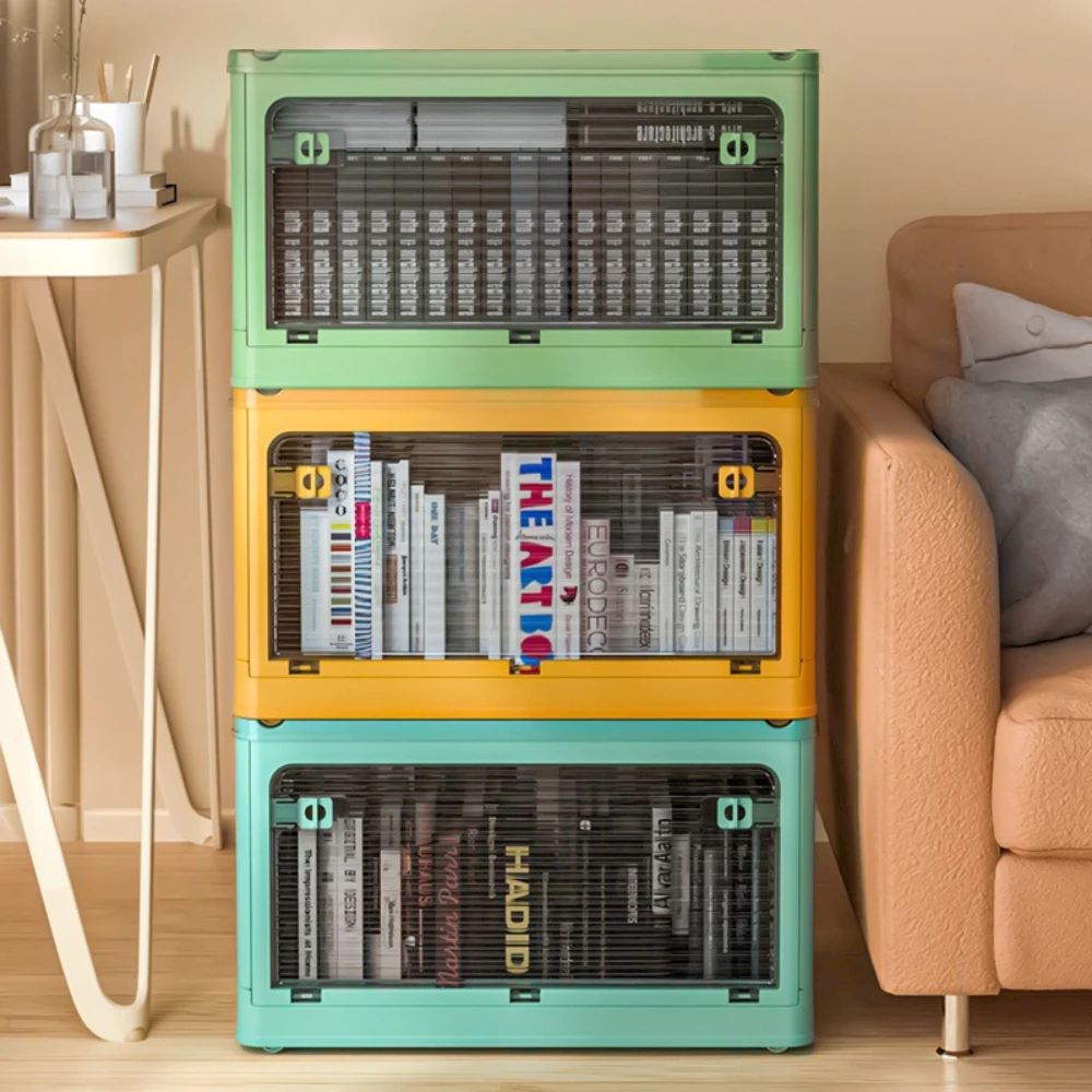 Foldable Storage Box with 5 Open Doors Dormitory Clothing Book Household Toy Storage Box Portable Home Living Room Office Use - 6
