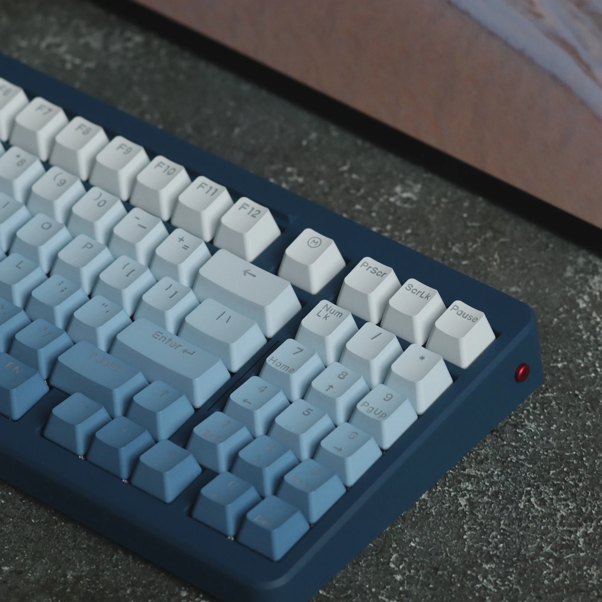 Backlit Keycaps Transparentes para Teclados Nevoeiro Azul Gradiente Keycaps Perfil Oem Lado e Impressão Superior Pbt Gk61 68 87 104 Teclas - Imagem 5