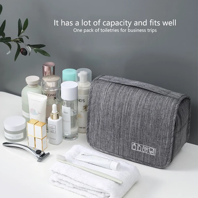 Travel Hanging Toiletry Bag for Women, Extra Large Makeup Bag, Holds  Full-Size Shampoo, with Jewelry Organizer Compartment, Waterproof Cosmetic  Bag