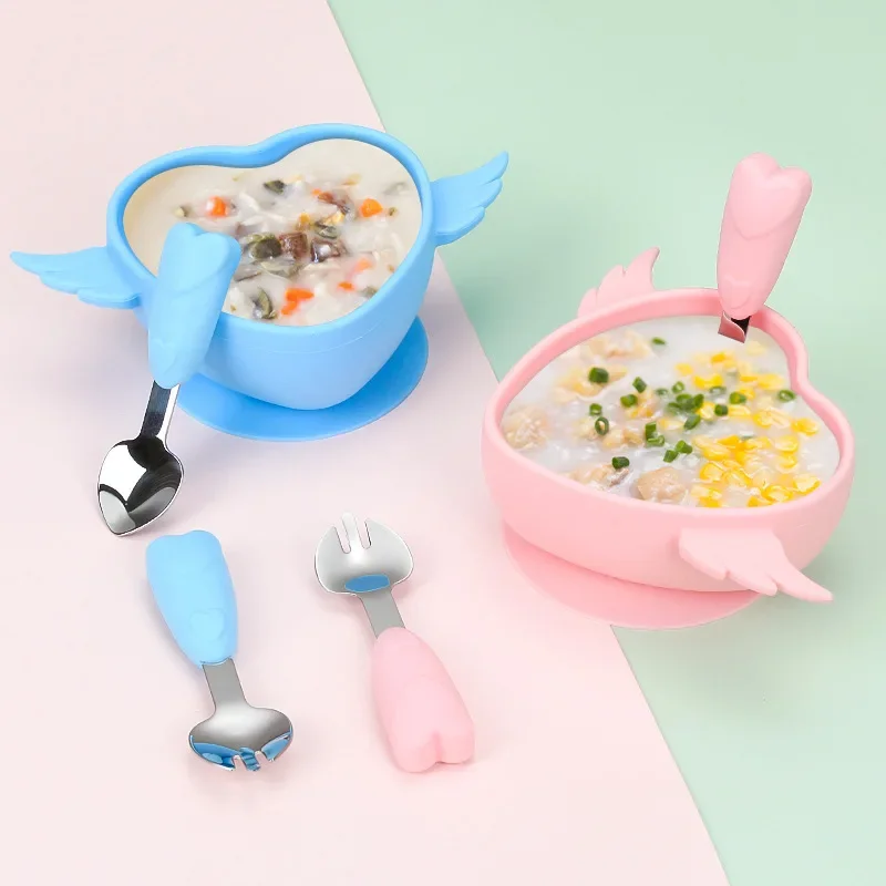 

Children's Silicone Bowl With Suction Cup Infant Food Set Baby Training Independent Eating Rice Bowl Maternal And Child Supplies