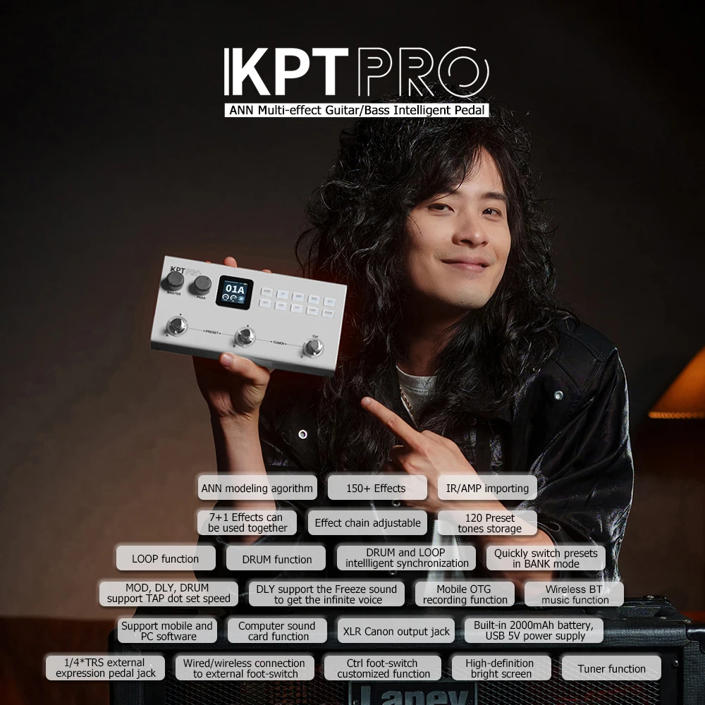 Sb14fb0f5a2bc4187a3b93c7fced6937fW Yuimer KPT PRO 기타 멀티 이펙터 루프 드럼 노이즈 제거 콤프 EQ 딜레이 리버브