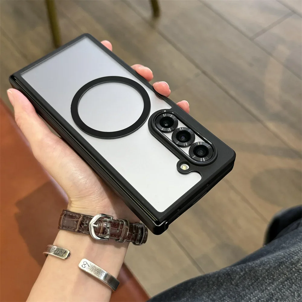Transparent Magnetic Luxury Armor Case with Wireless Charging