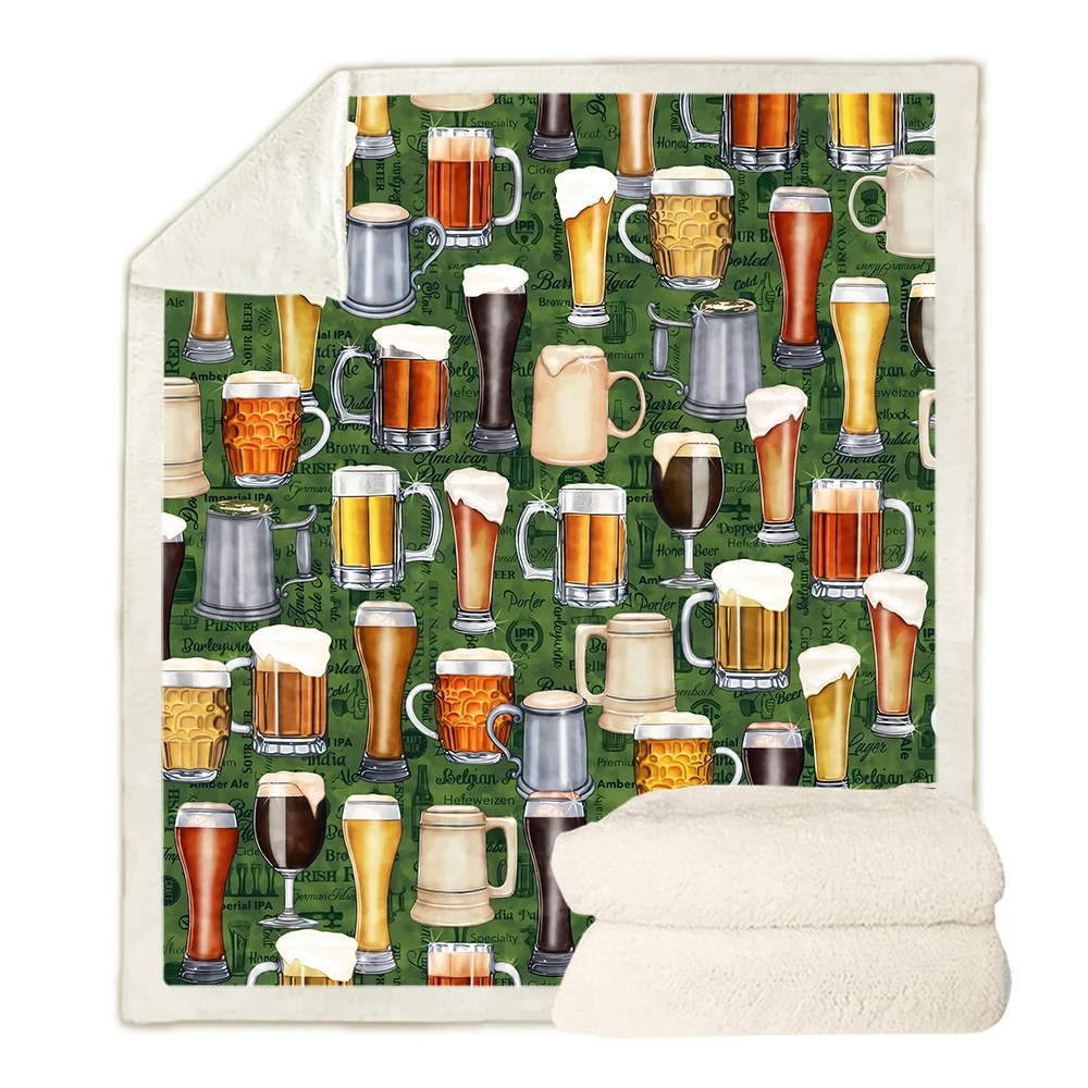 

CLOOCL Fashion Blankets Oktoberfest 3D Printed Throw Blankets Double Layer Quilts Travel Quilt Summer Nap Air Conditioner Quilt