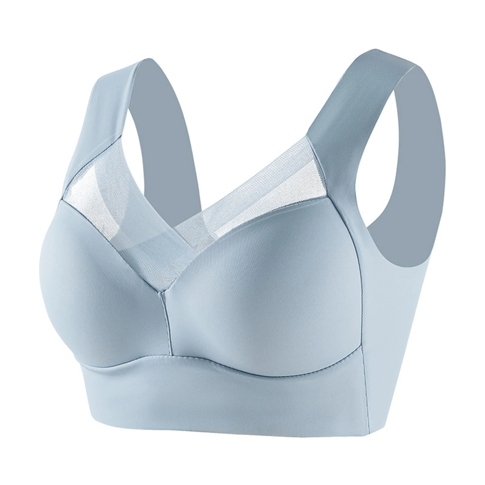 

Widened Non-slip Straps Bras Translucent Sexy Mesh Underwear for Preventing Chest Deformation