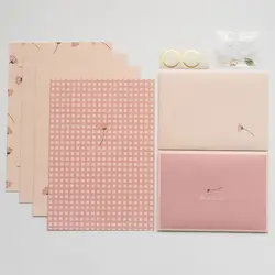 Floral Envelopes & Stationery Set with Stickers - DIY Postcards & Greeting Pads (Pink)
