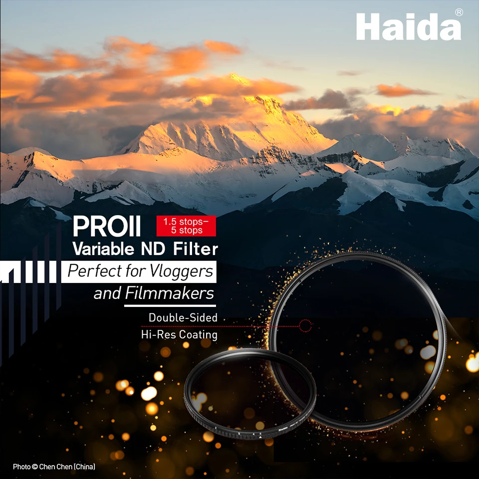 Haida PROII MC Variable ND Filter with 1.5-5.0 Stops for Camera Lens Filter Vloggers Videos 49/52/55/58/62/67/72/77/82mm 6