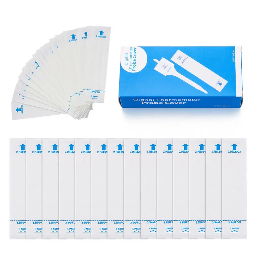 100Pcs/Set Disposable Thermometer Covers Probe Covers Digital Thermometer Film Sleeve Anal Watch Thermometer Oral Probe Covers