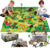 Dinosaurs World 3D Dino Educational Realistic Dinosaur Play Set Activity Play Mat Including T-Rex Triceratops Collection Toy Kid 3