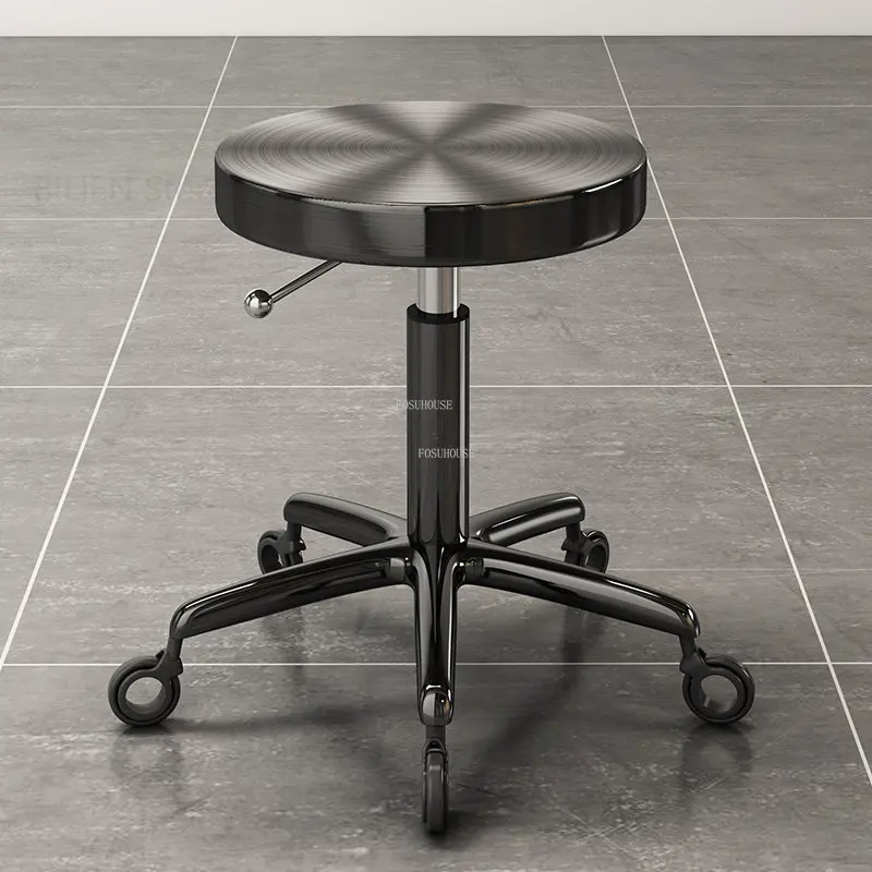 

Stainless Steel Barber Chairs Makeup Professional Modern Luxury Barber Chairs Lifting Cadeira De Barbeiro Commercial Furniture
