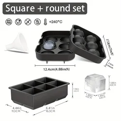 Diamond Rose Silicone Ice Cube Mold - Premium Quality Tray for Crafting Elegant Drinks (Round A Square)