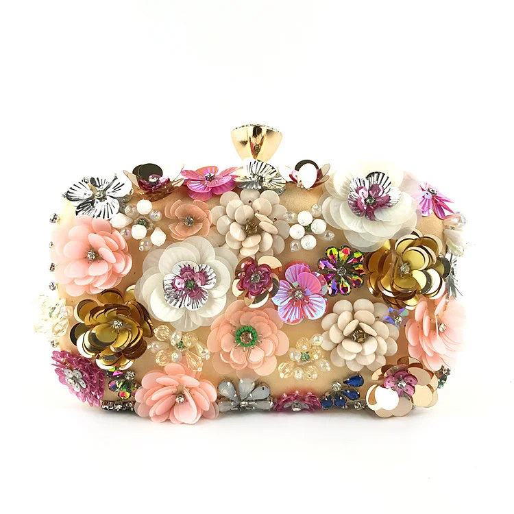 Evening Flower Clutch Women Bags Wedding Purses Bridal Handbags Party Handmade Rhinestones Y2k Female Luxury Fashion Retro New