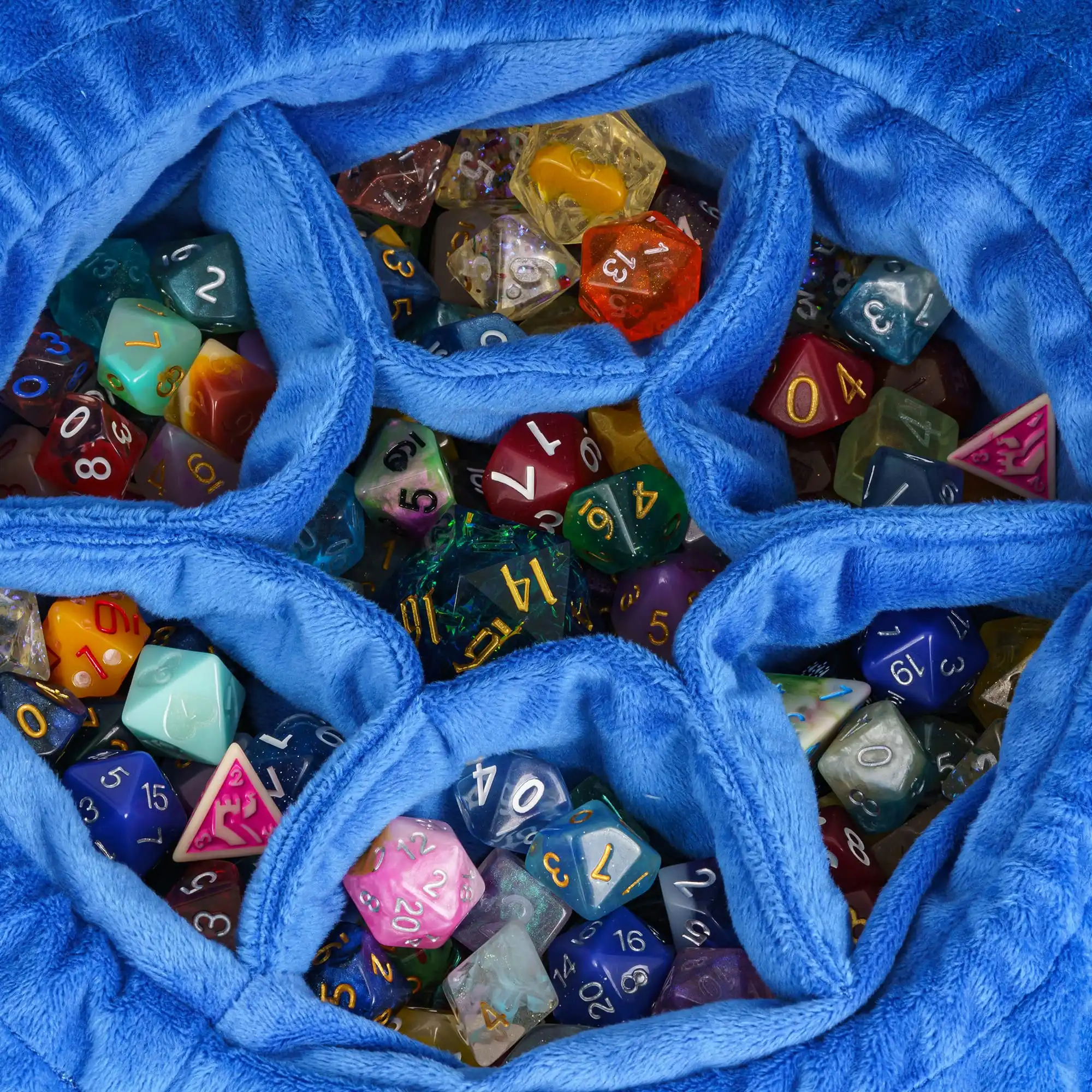 New Drawstring Dice Bag Flannelette Double-Layer Storage Bag Round Bottom Big Pouch for Packing Gift RPG Dice Board Game dice bag