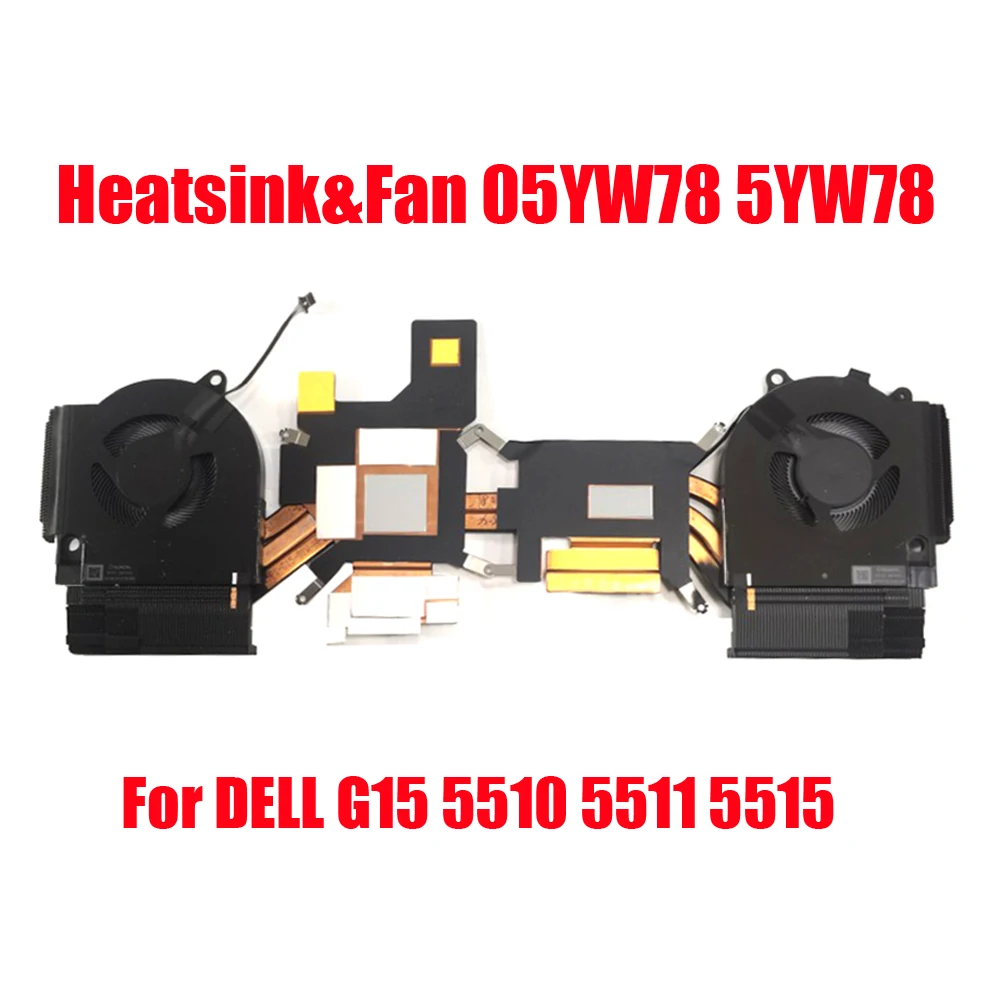 

Laptop Heatsink&Fan For DELL G15 5510 5511 5515 05YW78 5YW78 0CD2W3 CD2W3 RTX3050 RTX3060 DC12V New