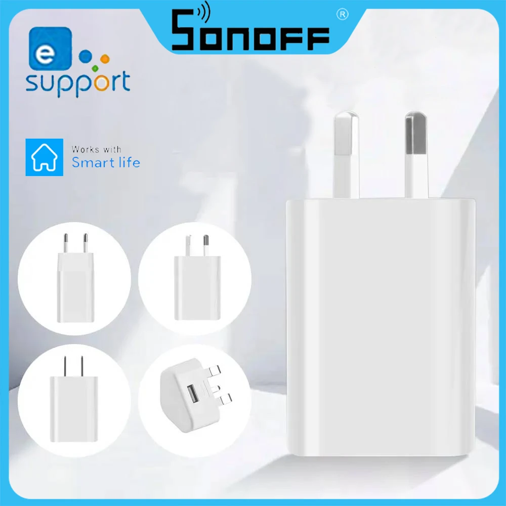 Sonoff Ga-0502000 Smart Adapter Usb 5V 1A Smart Home Caricabatterie Per Cellulare Presa Elettrica Us Eu Au Uk Adattatore Di Alimentazione Da Viaggio