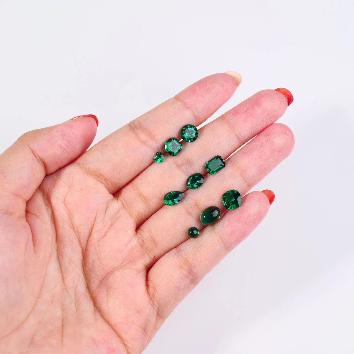 Emerald Cut Lab Grown Columbia Emerald 3mm-12mm Hand Cutting Green Color Gemstones For Jewelry Setting