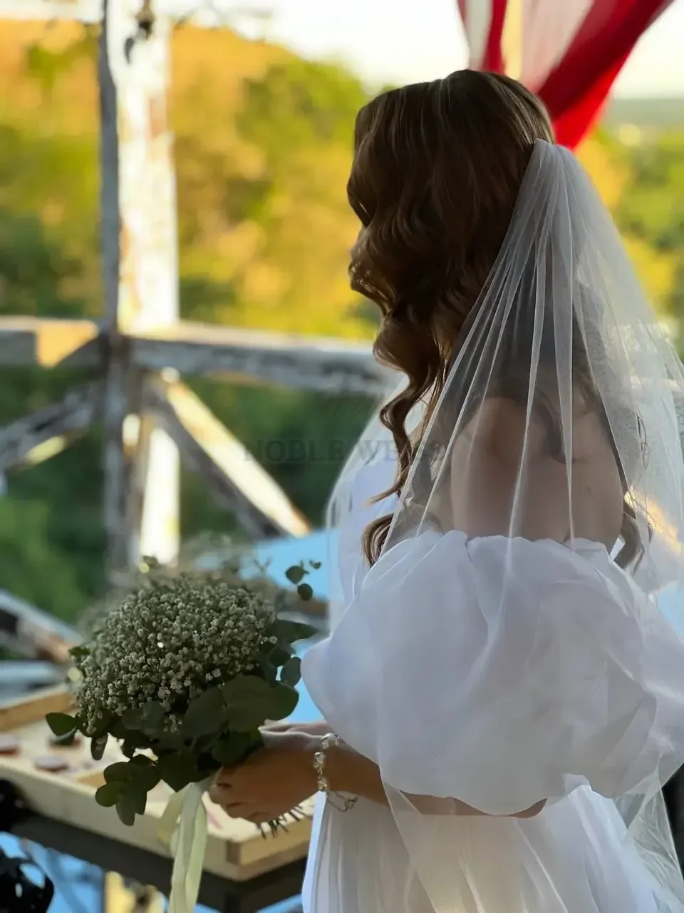 Bridal Veil Long Tulle One Layer With Comb Wedding Accessories Customized