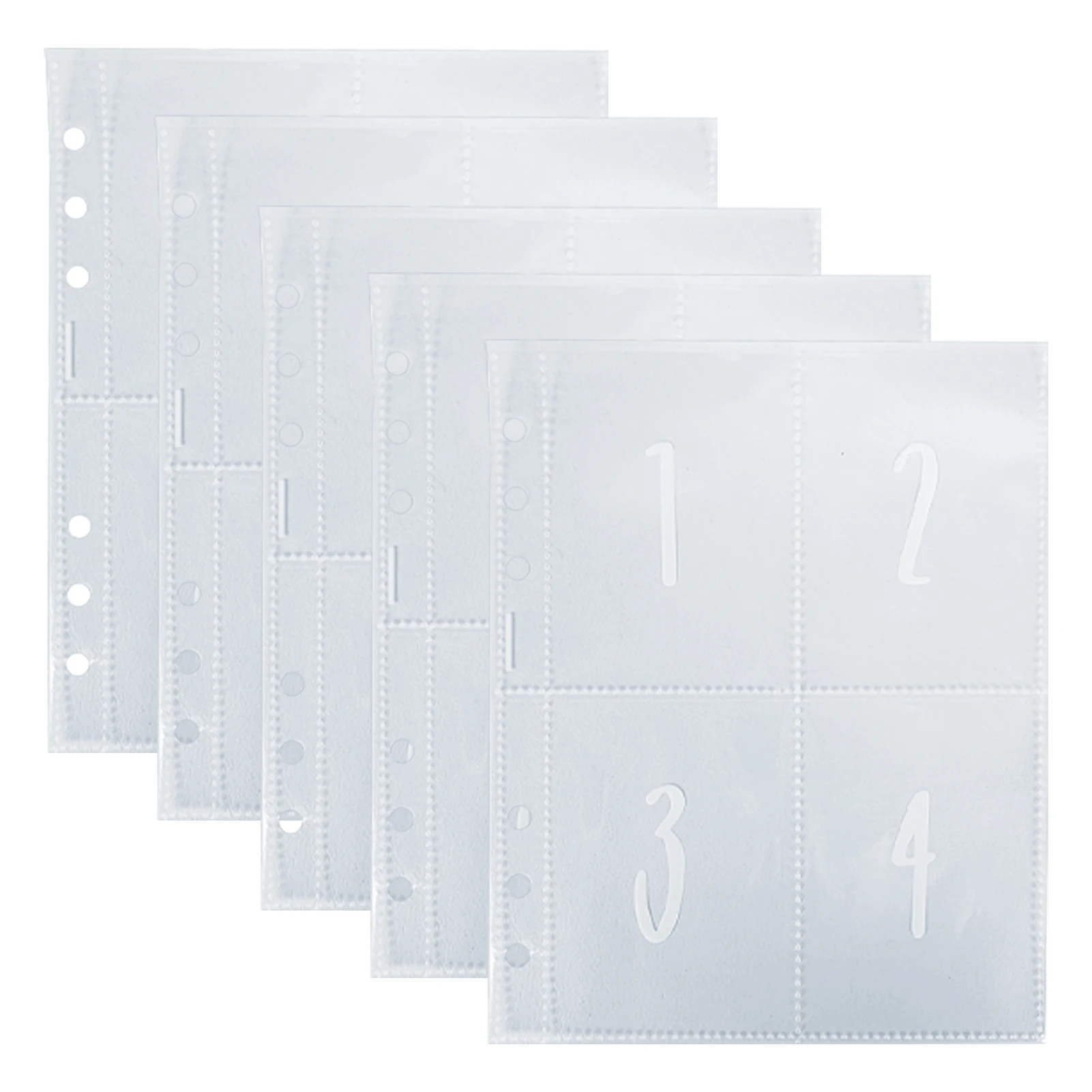 25sheets Multifunctional For A5 Loose Leaf Portable Photo 6 Ring Hole Practical Document School Cash Binder Pocket Clear Lattice