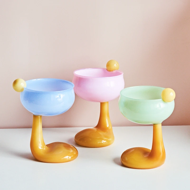 Jade Color Glass Borosilicate Glass Mug Wine Goblet Cup Party Barware Coffee Mug Cocktail Nordic Home Ice Coffee Cup