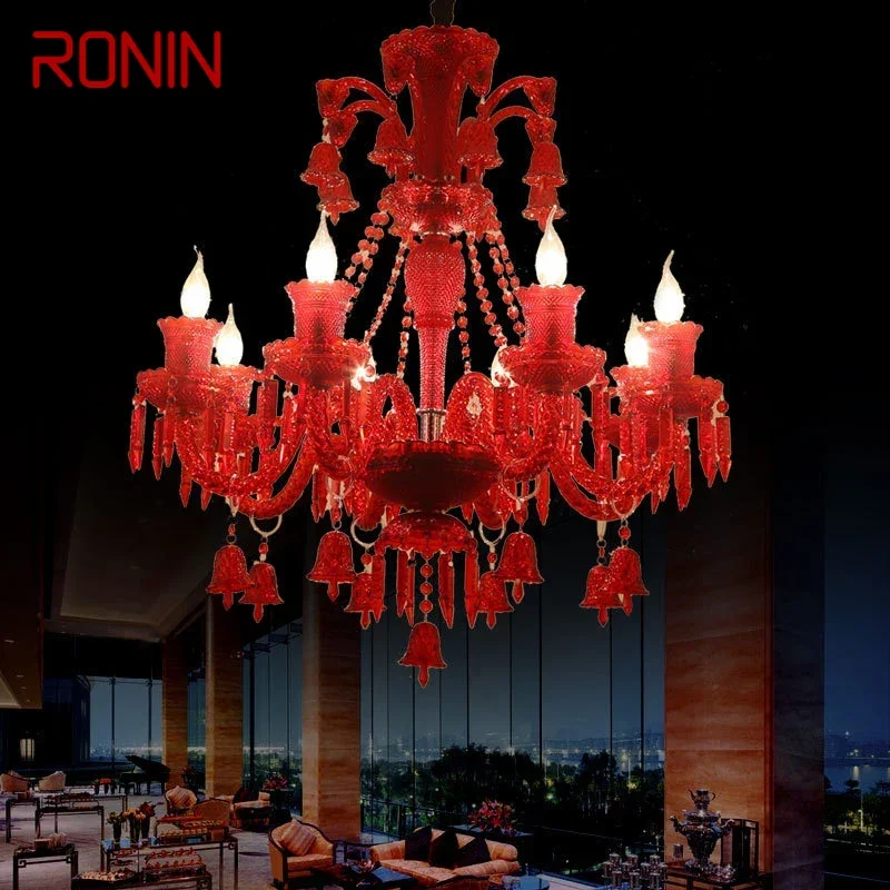 

RONIN Luxurious Style Crystal Pendant Lamp European Candle Lamp Art Living Room Restaurant Bedroom Villa Chandelier