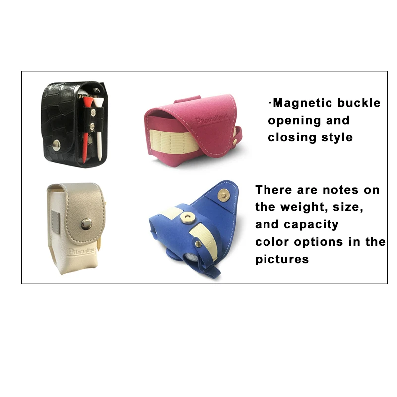 Golf Ball Pouch Bag Golf Small Waist Bag Golf Ball Bag Mini Skull Head Smiling Face Multiple Style Double Ball Outdoor Sports