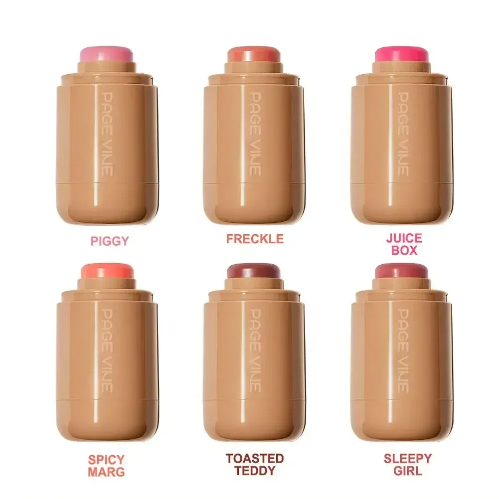 2 In 1 Pocket Blush Stick Dual-purpose Pocket Powder Blusher Stick 6 Colors Highlights And Brightens Makeup Cosmetics
