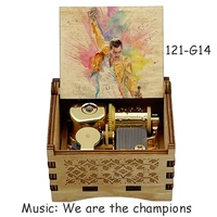 Golden Mechanical We Are the Champions Music Box Digital Color Print Boutique Musical Gift Family Christmas Office Decoration 2