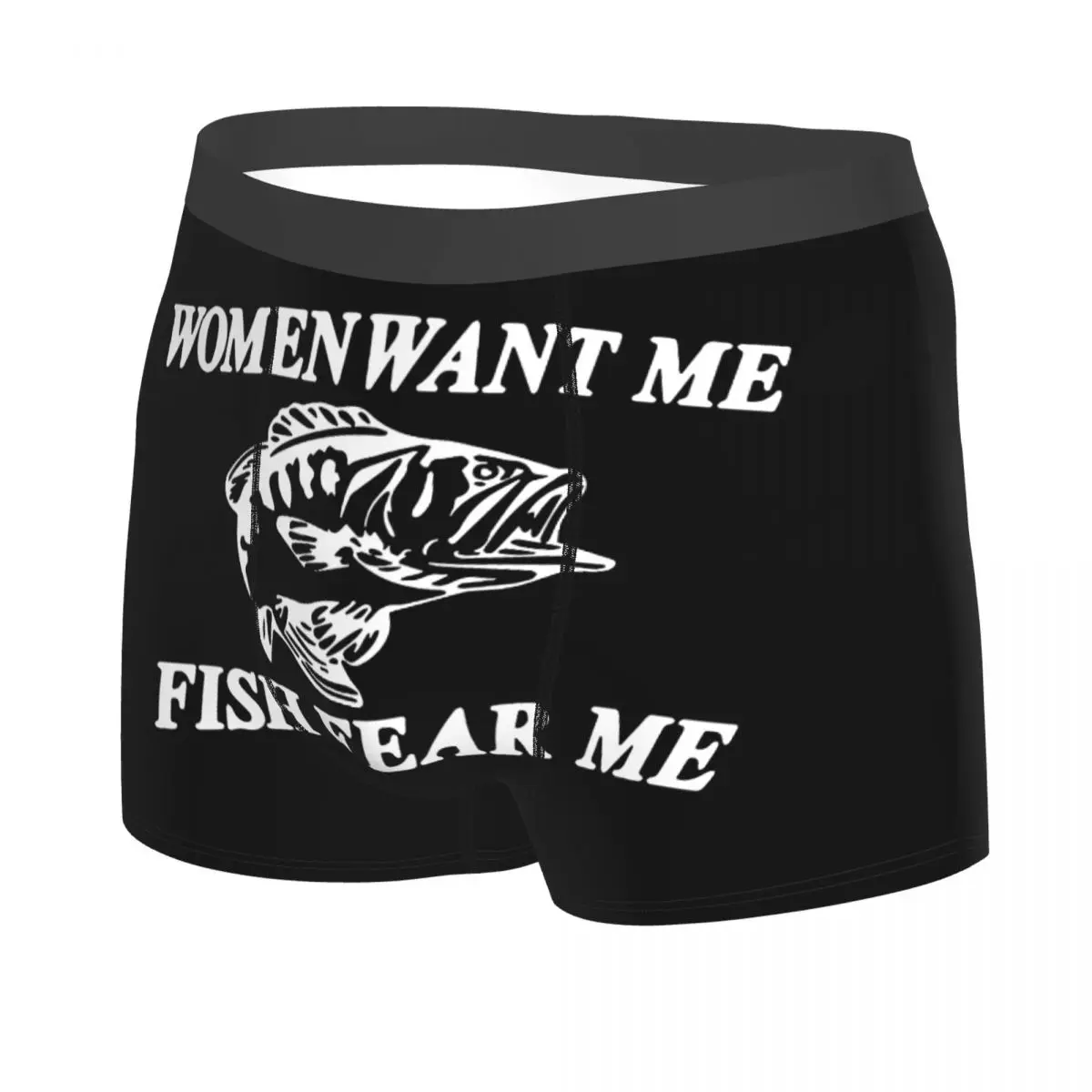 Women Want Me Fish Fear Me Boxer Shorts For Men 3D Printed  Fishing Fisherman Underwear Panties Briefs Breathbale Underpants 2