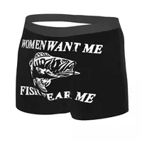 Women Want Me Fish Fear Me Boxer Shorts For Men 3D Printed  Fishing Fisherman Underwear Panties Briefs Breathbale Underpants 2