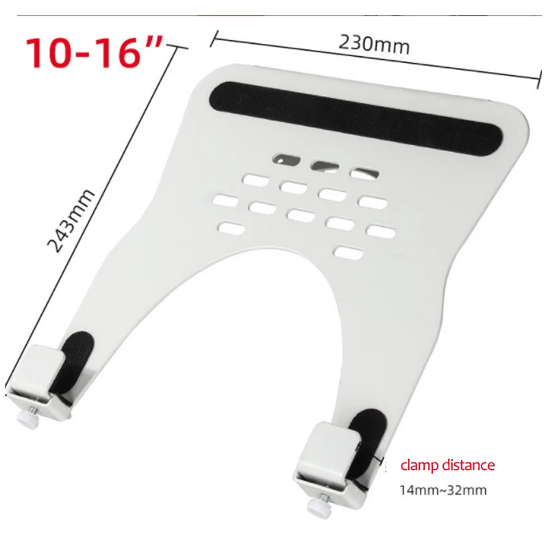 Alumínio 10-16 Universal Notebook Suporte Portátil Titular Furo de Resfriamento 75×75 100×100 Monitor Montagem Almofada Clamptray Preto Branco Lp1