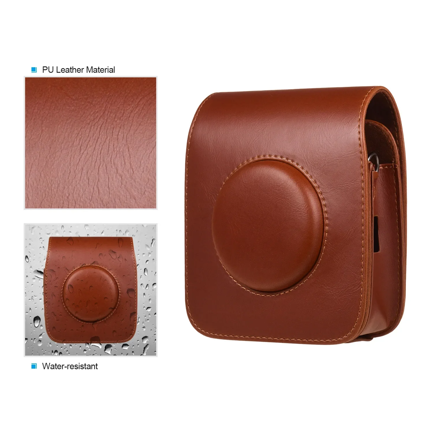 Camera Bag Case PU Leather Vintage Shoulder Strap Pouch