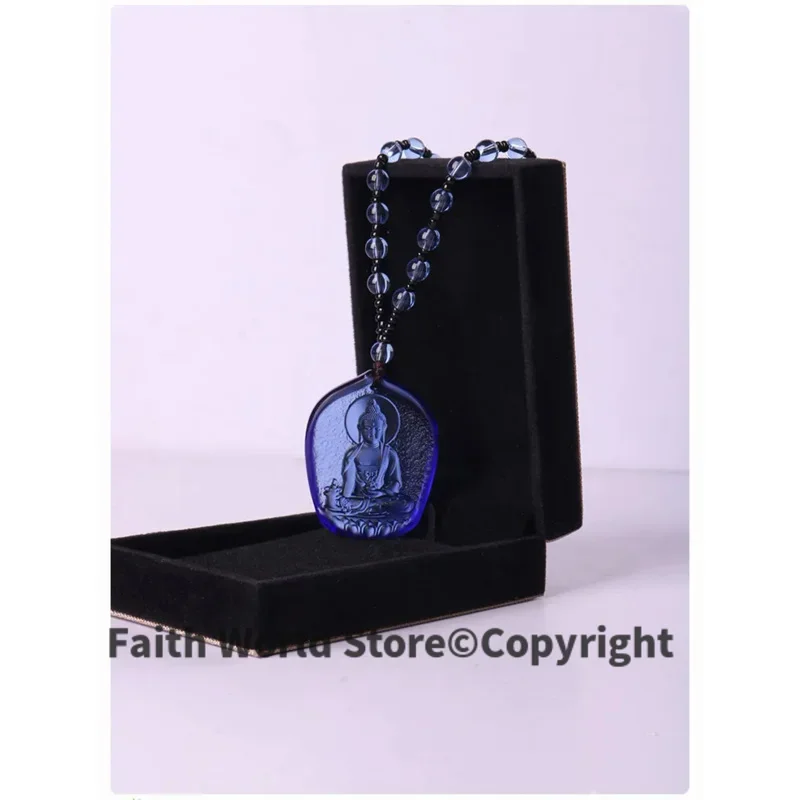 GOOD LUCK pocket efficacious Mascot Bless Safe luck Green Tara Pharmacist Medicine Buddha Crystal Pendant Buddhist Amulet 2