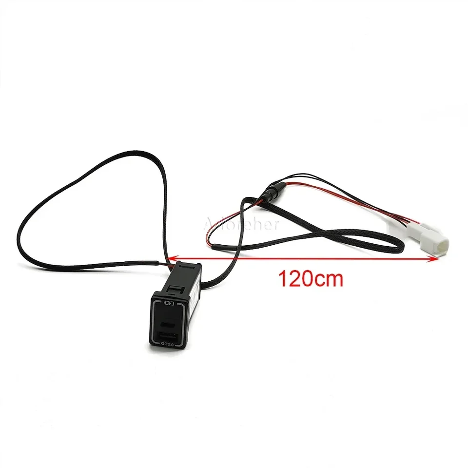 Caricatore Da Auto PD 36W Con Ricarica Rapida USB Type-C Per Toyota – Porta Femmina Con LED, Compatibile Smartphone E Tablet (bianco) - copertina