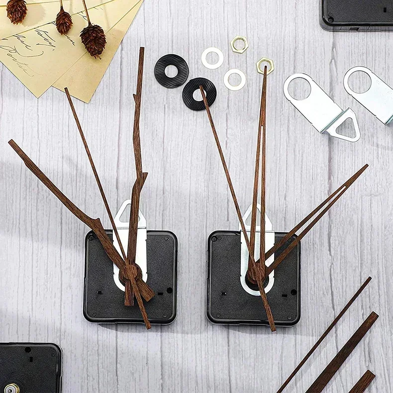 Black Walnut Traced Replacement Hands Atomic Quartz Silent Controlled Wall Clock Movement Mechanism DIY Set Accessories