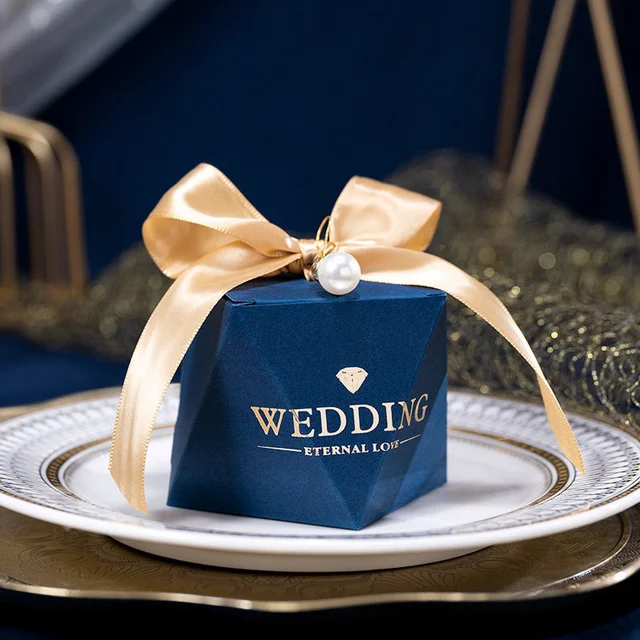 Cajas Para Dulces De Regalo Caja De Regalo De Papel Azul Con