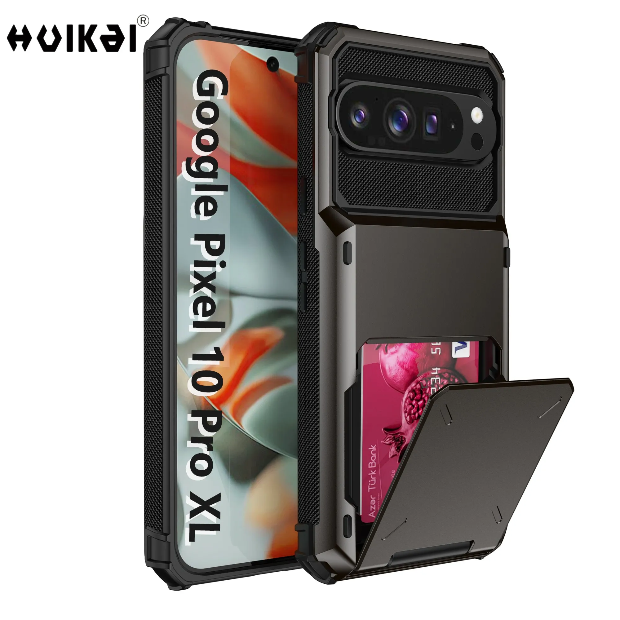 Shockproof Protective Case with Credit Card Holder Slot and Large Storage Capacity