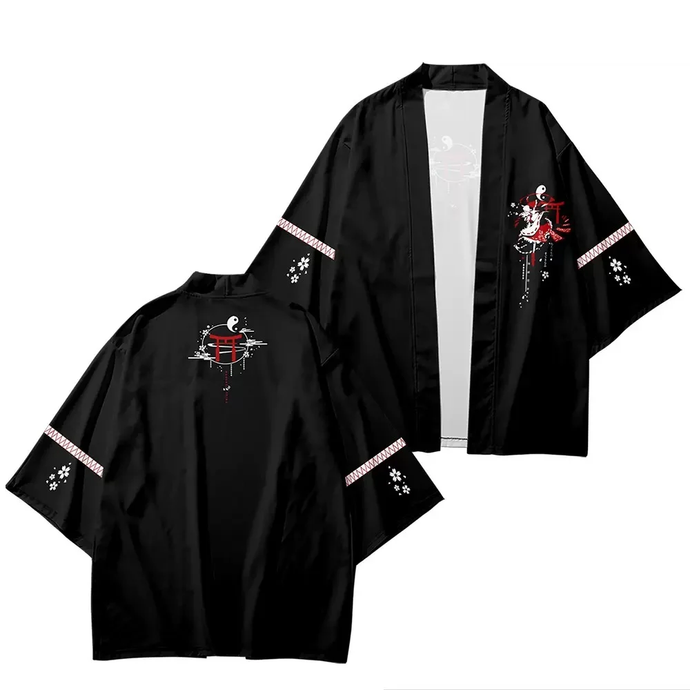 TouHou Project Anime Print Traditional Kimono Men Women Cosplay Cardigan Yukata Shirt Japanese Samurai Haori Large Size