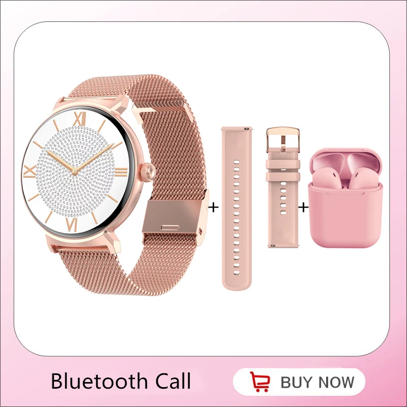 

Smartwatch Gold Women Full Hebrew Smart Watch 2023 Bluetooth Answer Call Whatsapp Notification Waterproof IP68 Fitness Tracker