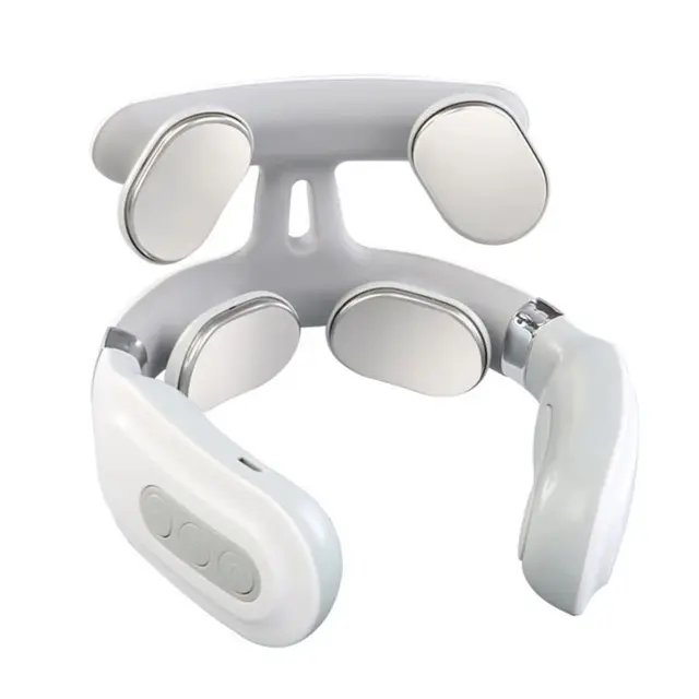 4 Heads Smart Neck Massager Protection Heating Machines Wireless Neck and Shoulder Massager Rechargeable White 1