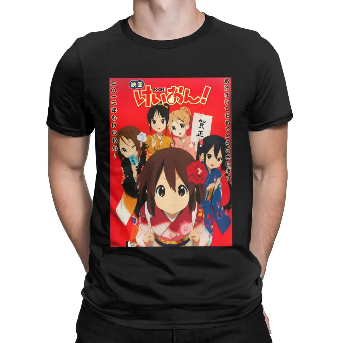 

Men's T-Shirt K-ON! Anime Poster Classic T Shirt 100% Cotton Tee Shirt Short Sleeve Aniem clothes T Shirt Crewneck Clothes Adult