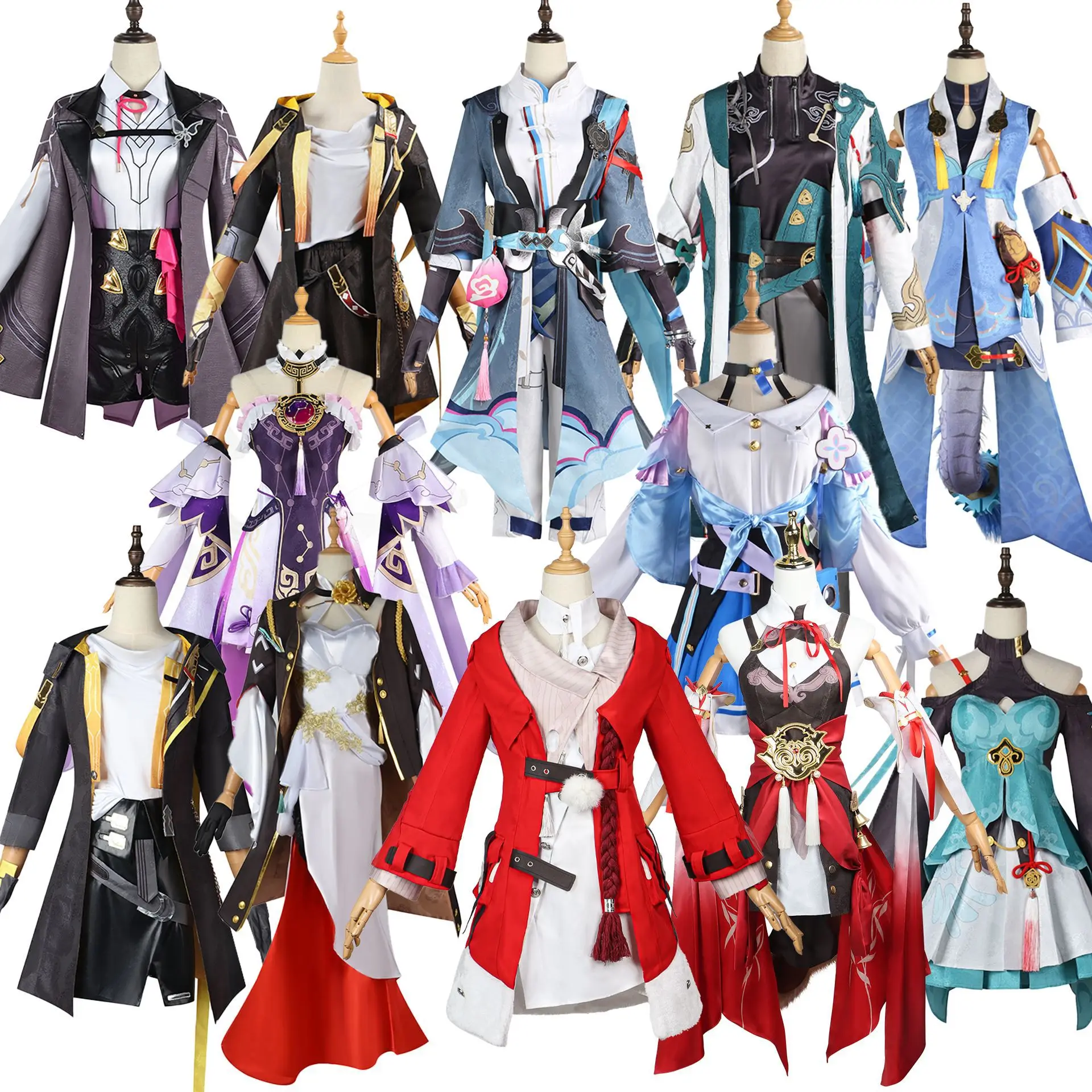 

Color Cosplayer Game Cosplay Dress Women Honkai Impact Characters Role-Playing Costumes Halloween Party Suits Binary Peripherals