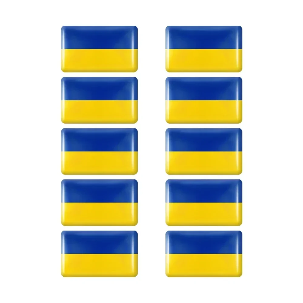 10pcs Epoxy Flag Car Stickers Set