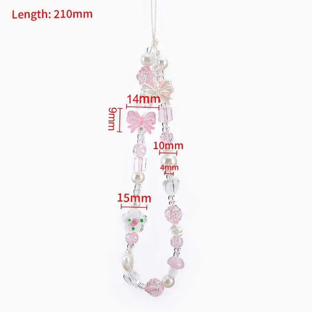 Lot De 2 Bracelets Dragonne Pour Téléphone Portable - Chaînes Perlées Cristal Antidérapantes Noir Et Blanc | Décoratif Pour Poignet, Accessoire Portable