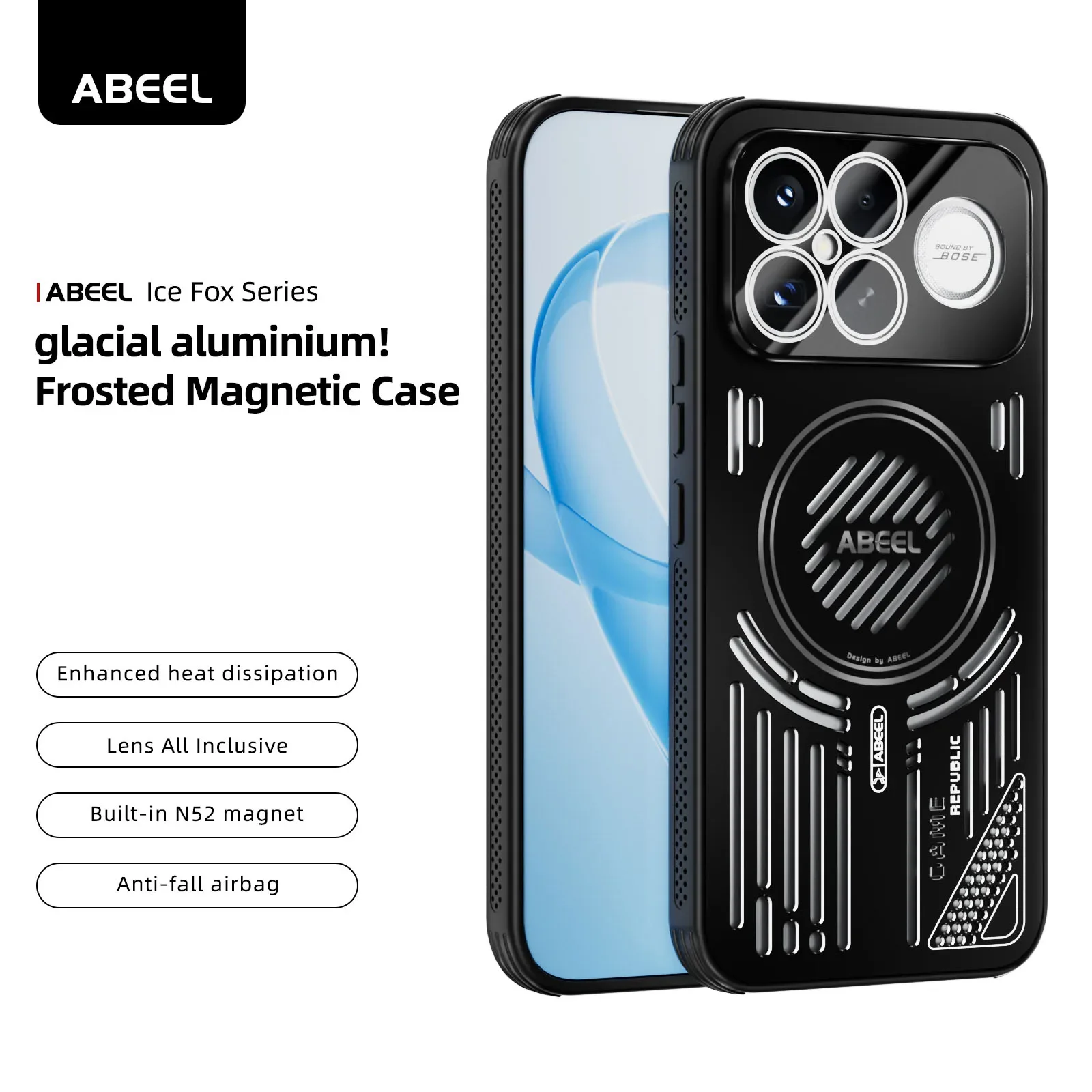 Premium Aluminum Magnetic Metal Phone Case with Heat Dissipation Technology
