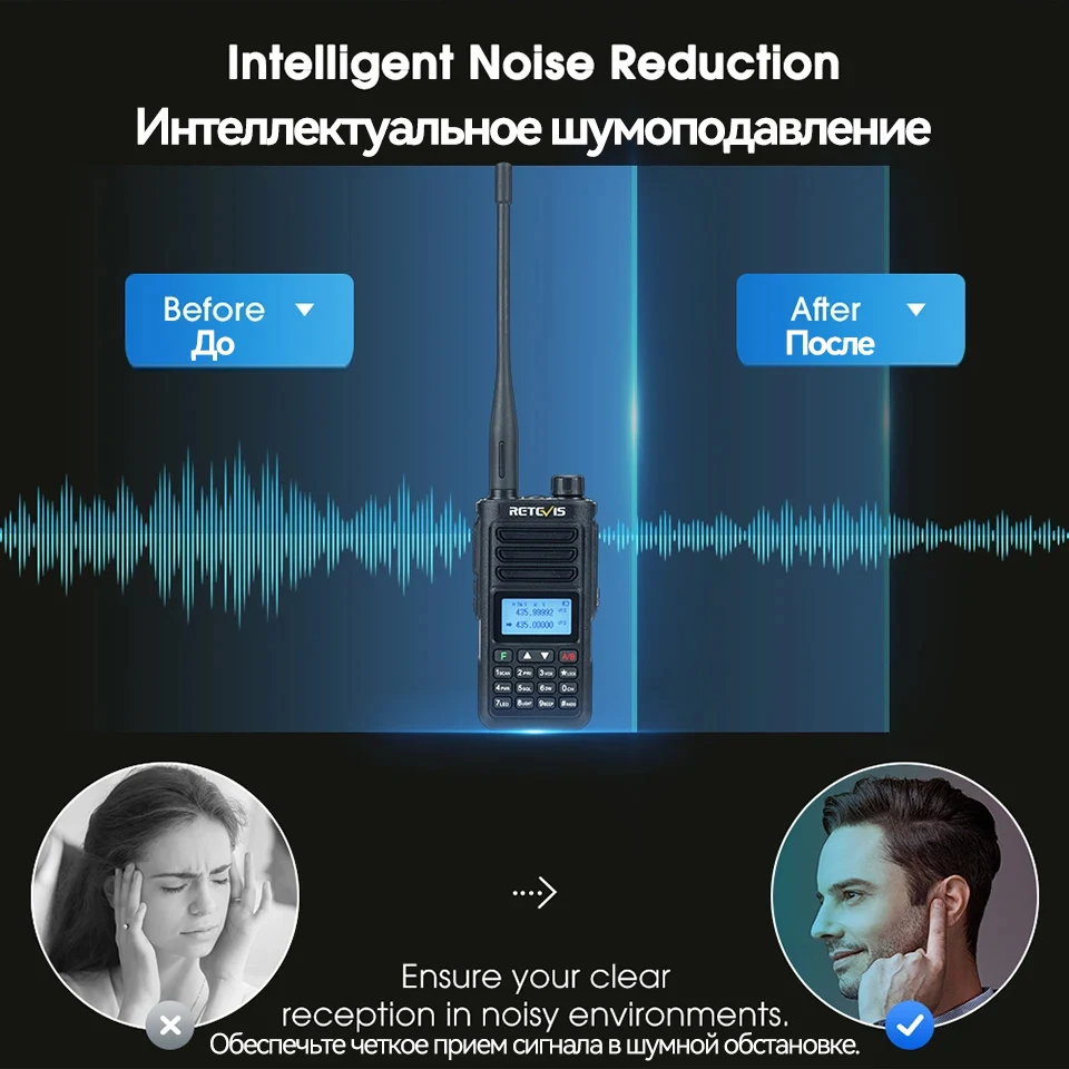 RA89 10W Walkie Talkie Long Range Communication Radio Walkie-talkie Ham Two-way Radio Communicator FM VHF UHF Waterproof 5